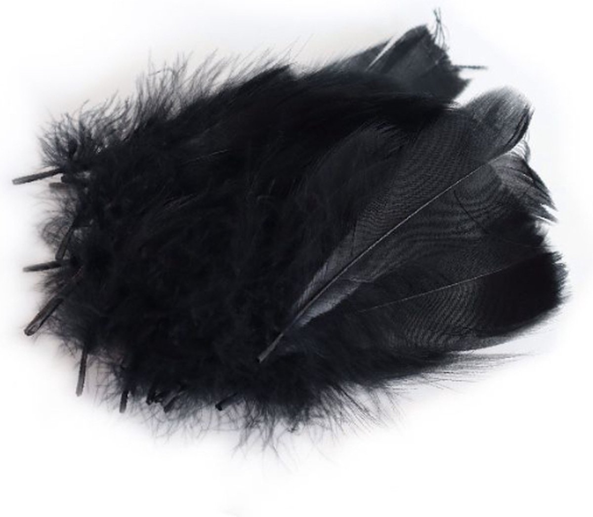 50x zwart hobby sierveren/veertjes - Hobby knutselen materialen